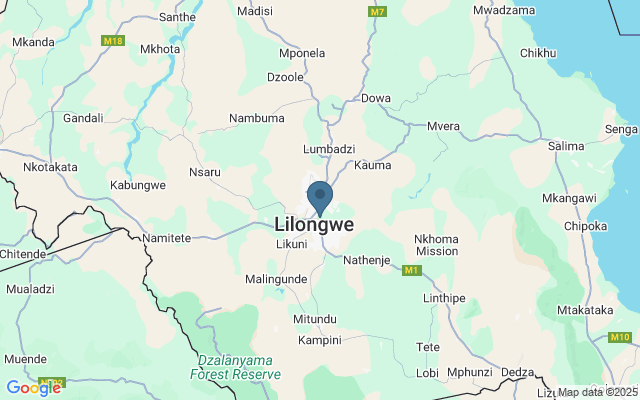 Kaart met locatie Lilongwe Wildlife Centre
